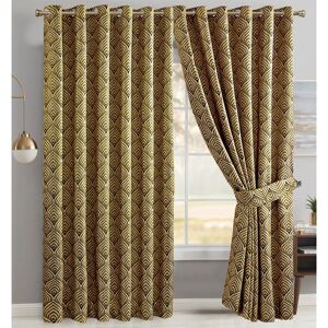 Fairmont Park Annelise Eyelet Room Darkening Curtains yellow/brown 228.0 H x 117.0 W cm