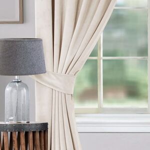 Fairmont Park Velour Fully Lined Pencil Pleat Room Darkening Curtains white/brown 137.0 H x 165.0 W cm