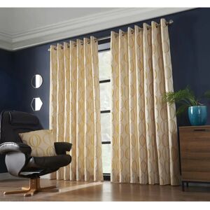 Ebern Designs Maldonado Owen Eyelet Ring Top Room Darkening Curtains yellow/brown 229.0 H x 168.0 W cm