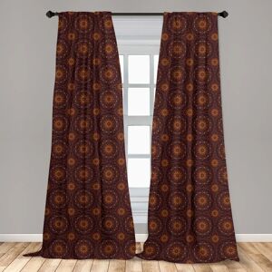 East Urban Home Broddy Mandala Folkloric and Lavender Slot Top Semi Sheer Curtains 175.0 H cm