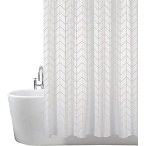 Corrigan Studio Polyester Shower Curtain Set gray/white 180.0 H x 180.0 W cm