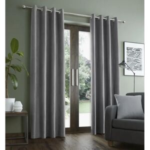 Catherine Lansfield Faux Suade Eyelet Curtains gray 229.0 H cm