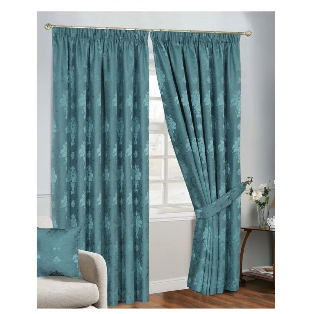 Textile Home Virgina Pencil Pleat Room Darkening Thermal Curtain green/blue 228.0 H cm