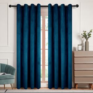 Fairmont Park Goldonna Crushed Velvet Eyelet Panel Curtain Navy 66 x 90 cm