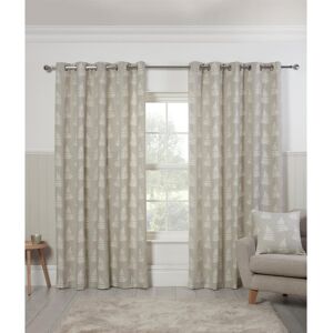ClassicLiving Jevin Cotton Blend Room Darkening Eyelet Curtain Pair Grey 90