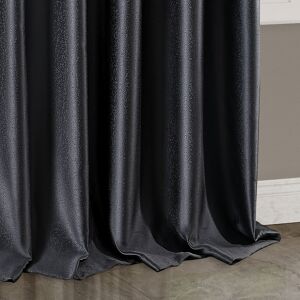 17 Stories Venice Thermal Blackout Ready Made Curtains Eyelet Thick Ring Top Pair Insulated Blackout Lining Charcoal 229cm Width x 274cm Drop