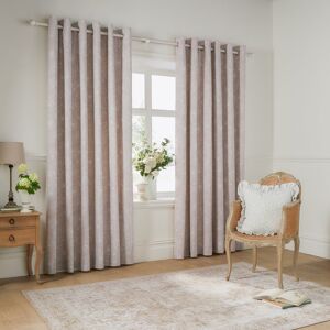 ClassicLiving Bella Cotton Grommet / Eyelet Curtain Panel Pair Beige 168cm Width x 137cm Drop