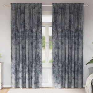 Fairmont Park Curtain With Curtains 2 Pcs Velvet Silver Grey 140cm Width x 245cm Drop