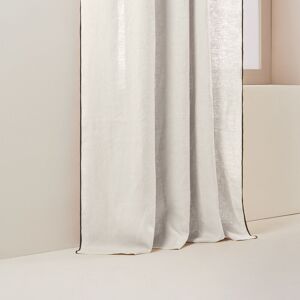 Madura Beige Linen Curtain with Black Embroidered Border - Curtain Madura Beige Linen Curtain with Black Embroidered Border - Curtain