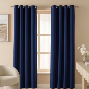 17 Stories 100% Room Darkening Blackout Eyelet Curtains (Set Of 2) Navy 228cm Width x 228cm Drop 17 Stories 100% Room Darkening Blackout Eyelet Curtains (Set Of 2) Navy 228cm Width x 228cm Drop