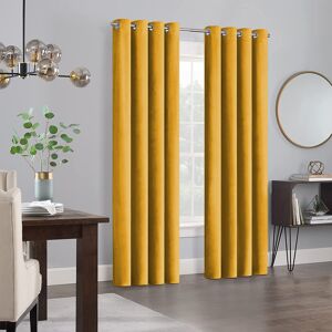 Fairmont Park Panola Crushed Velvet Eyelet Sheer Curtains Ochre 168 W x 228 D cm Fairmont Park Panola Crushed Velvet Eyelet Sheer Curtains Ochre 168 W x 228 D cm