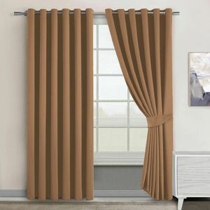Rosalind Wheeler Bernards Grommet Eyelet Blackout Thermal Door Curtain Beige 168cm Width x 228cm Drop Rosalind Wheeler Bernards Grommet Eyelet Blackout Thermal Door Curtain Beige 168cm Width x 228cm Drop