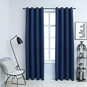 Ebern Designs Korkmaz Eyelet Blackout Curtains Blue 140 W x 225 D cm Ebern Designs Korkmaz Eyelet Blackout Curtains Blue 140 W x 225 D cm