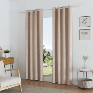 Fairmont Park Adwita Temple Blackout Eyelet Curtain Panel Pair Latte 117" W x 229" L Fairmont Park Adwita Temple Blackout Eyelet Curtain Panel Pair Latte 117" W x 229" L