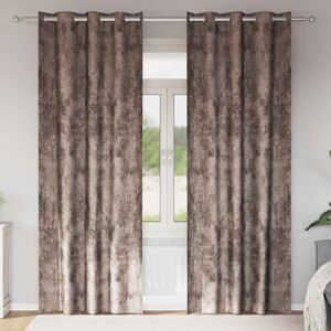 Fairmont Park Alithia Velvet Room Darkening Grommet / Eyelet Curtain Pair Cappuccino 140cm Width x 225cm Drop Fairmont Park Alithia Velvet Room Darkening Grommet / Eyelet Curtain Pair Cappuccino 140cm Width x 225cm Drop