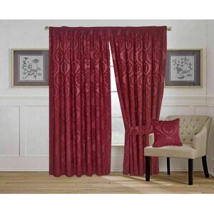 Mercer41 Pair of Jacquard Eyelet Ring-Top Curtains – Fully Lined – Available in Multiple Sizes Burgundy 168 W x 183 D cm Mercer41 Pair of Jacquard Eyelet Ring-Top Curtains – Fully Lined – Available in Multiple Sizes Burgundy 168 W x 183 D cm