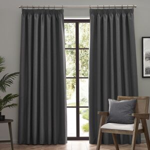furn. Dawn 100% Blackout Pencil Pleat Curtains Grey 117cm x 183cm furn. Dawn 100% Blackout Pencil Pleat Curtains Grey 117cm x 183cm