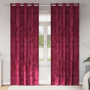 Fairmont Park Alithia Velvet Room Darkening Grommet / Eyelet Curtain Pair Wine Red 140cm Width x 260cm Drop Fairmont Park Alithia Velvet Room Darkening Grommet / Eyelet Curtain Pair Wine Red 140cm Width x 260cm Drop