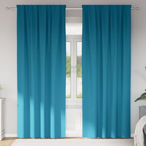 Fairmont Park Curtains With Curtains 2 Pcs Polyester Turquoise 140cm Width x 225cm Drop Fairmont Park Curtains With Curtains 2 Pcs Polyester Turquoise 140cm Width x 225cm Drop