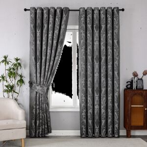 Rosalind Wheeler Deshaunta Polyester Room Darkening Grommet / Eyelet Curtain Pair Grey 117cm Width x 183cm Drop Rosalind Wheeler Deshaunta Polyester Room Darkening Grommet / Eyelet Curtain Pair Grey 117cm Width x 183cm Drop