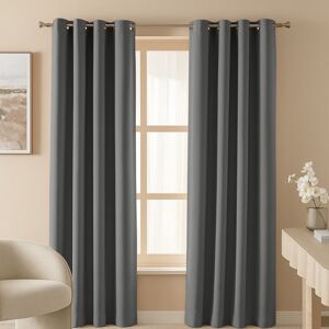 17 Stories 100% Room Darkening Blackout Eyelet Curtains (Set Of 2) Dark Grey 228cm Width x 228cm Drop 17 Stories 100% Room Darkening Blackout Eyelet Curtains (Set Of 2) Dark Grey 228cm Width x 228cm Drop