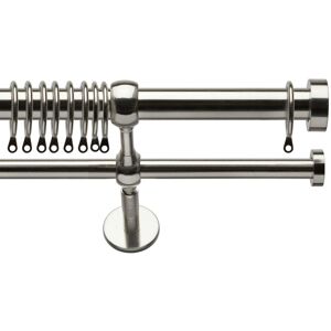 Symple Stuff ECO PK 28-19Mm Eton Double Pole Satin Silver 4.5cm H x 300cm W x 22cm D Symple Stuff ECO PK 28-19Mm Eton Double Pole Satin Silver 4.5cm H x 300cm W x 22cm D