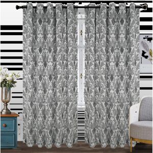 Rosalind Wheeler Derzon Room Darkening Grommet / Eyelet Curtain Pair Silver 117cm Width x 183cm Drop Rosalind Wheeler Derzon Room Darkening Grommet / Eyelet Curtain Pair Silver 117cm Width x 183cm Drop