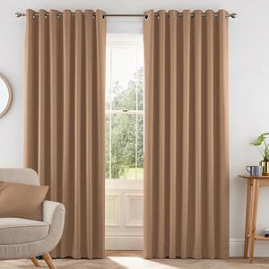 Symple Stuff 100% Room Darkening Blackout Eyelet Thermal Curtain Beige 228 W x 228 D cm Symple Stuff 100% Room Darkening Blackout Eyelet Thermal Curtain Beige 228 W x 228 D cm