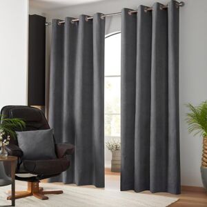 Ebern Designs Nalaiyah Velvet Chenille Eyelet Curtains Slate 142cm Width x 229cm Drop Ebern Designs Nalaiyah Velvet Chenille Eyelet Curtains Slate 142cm Width x 229cm Drop