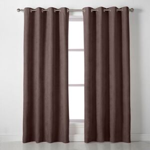 Ebern Designs Nalaiyah Velvet Chenille Eyelet Curtains Chocolate 142cm Width x 229cm Drop Ebern Designs Nalaiyah Velvet Chenille Eyelet Curtains Chocolate 142cm Width x 229cm Drop