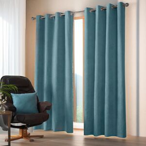 Ebern Designs Nalaiyah Velvet Chenille Eyelet Curtains Teal 142cm Width x 229cm Drop Ebern Designs Nalaiyah Velvet Chenille Eyelet Curtains Teal 142cm Width x 229cm Drop