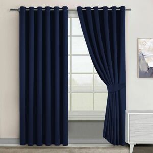 Rosalind Wheeler Bernards Grommet Eyelet Blackout Thermal Door Curtain Navy 168cm Width x 228cm Drop Rosalind Wheeler Bernards Grommet Eyelet Blackout Thermal Door Curtain Navy 168cm Width x 228cm Drop