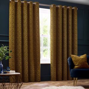 Paoletti Chenille Room Darkening Eye Curtains Gold 168cm Width x 229cm Drop Paoletti Chenille Room Darkening Eye Curtains Gold 168cm Width x 229cm Drop