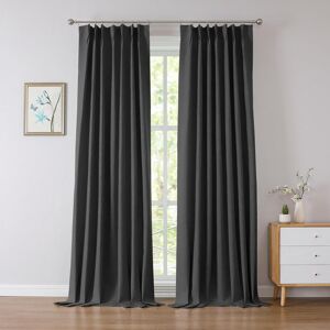 SUPREME BEDDING LTD 100% Polyester Room Darkening Pencil Pleated Blackout Curtain & Drapes Dark Grey 228cm Width x 228cm Drop SUPREME BEDDING LTD 100% Polyester Room Darkening Pencil Pleated Blackout Curtain & Drapes Dark Grey 228cm Width x 228cm Drop