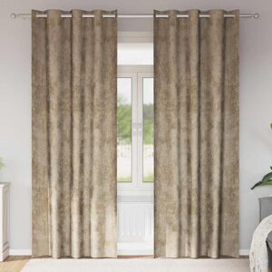 Fairmont Park Alithia Velvet Room Darkening Grommet / Eyelet Curtain Pair Champagne 140cm Width x 260cm Drop Fairmont Park Alithia Velvet Room Darkening Grommet / Eyelet Curtain Pair Champagne 140cm Width x 260cm Drop