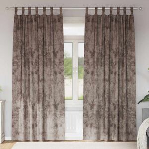 Fairmont Park Alithia Velvet Room Darkening Tab Top Curtain Pair Cappuccino 140cm Width x 260cm Drop Fairmont Park Alithia Velvet Room Darkening Tab Top Curtain Pair Cappuccino 140cm Width x 260cm Drop