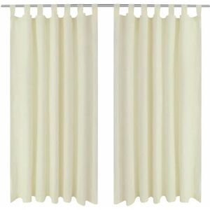 Marlow Home Co. Bachar Tab top Semi-Sheer Curtains Cream 140cm Width x 245cm Drop Marlow Home Co. Bachar Tab top Semi-Sheer Curtains Cream 140cm Width x 245cm Drop