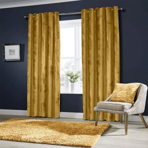 Fairmont Park Winkel Heavy Velvet Eyelet Ready Made Thermal Drapes & Curtains Ochre 168 x 228cm Fairmont Park Winkel Heavy Velvet Eyelet Ready Made Thermal Drapes & Curtains Ochre 168 x 228cm