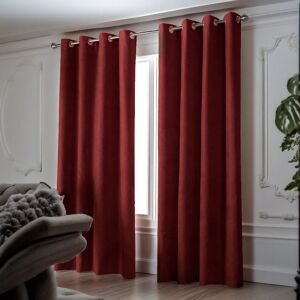 Ebern Designs Nalaiyah Velvet Chenille Eyelet Curtains Red 142cm Width x 229cm Drop Ebern Designs Nalaiyah Velvet Chenille Eyelet Curtains Red 142cm Width x 229cm Drop