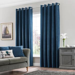 Fairmont Park Erno Sheer Crushed Velvet Eyelet Curtains Navy 168 W x 228 D cm Fairmont Park Erno Sheer Crushed Velvet Eyelet Curtains Navy 168 W x 228 D cm