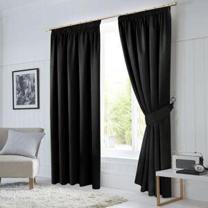 17 Stories 260 GSM Blackout Pencil Pleated Thermal Curtain (Set Of 2) Black 228cm Width x 228cm Drop 17 Stories 260 GSM Blackout Pencil Pleated Thermal Curtain (Set Of 2) Black 228cm Width x 228cm Drop