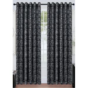 Latitude Run Chehabi Eyelet Blackout Thermal Curtain Black Width 168 x Drop 229 cm Latitude Run Chehabi Eyelet Blackout Thermal Curtain Black Width 168 x Drop 229 cm