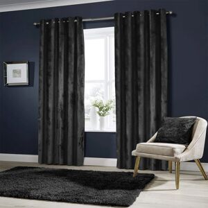 Fairmont Park Winkel Heavy Velvet Eyelet Ready Made Thermal Drapes & Curtains Black 168 x 228cm Fairmont Park Winkel Heavy Velvet Eyelet Ready Made Thermal Drapes & Curtains Black 168 x 228cm