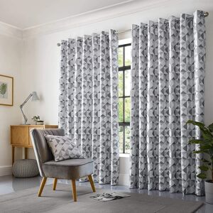 Hykkon Stamper Eyelet Room Darkening Curtains Silver/Charcoal 168 W x 229 D cm Hykkon Stamper Eyelet Room Darkening Curtains Silver/Charcoal 168 W x 229 D cm