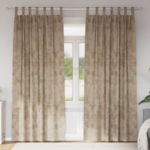 Fairmont Park Alithia Velvet Room Darkening Tab Top Curtain Pair Champagne 140cm Width x 245cm Drop Fairmont Park Alithia Velvet Room Darkening Tab Top Curtain Pair Champagne 140cm Width x 245cm Drop