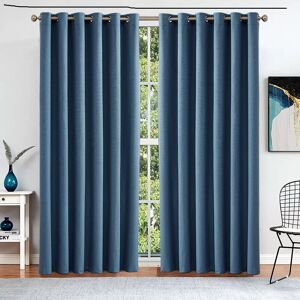 17 Stories Modern Stylish Fully Blackout Curtains Jacquard Heavy Weaved Fabric Drapes Ring Top Eyelet Includes Tiebacks For Living Room Bedroom Curtain Blue 168cm Width x 137cm Drop 17 Stories Modern Stylish Fully Blackout Curtains Jacquard Heavy Weaved Fabric Drapes Ring Top Eyelet Includes Tiebacks For Living Room Bedroom Curtain Blue 168cm Width x 137cm Drop