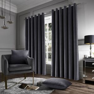 Fairmont Park Stockholm Heavy Crushed Velvet Eyelet Sheer Curtains Charcoal Width 168 x Drop 228 cm Fairmont Park Stockholm Heavy Crushed Velvet Eyelet Sheer Curtains Charcoal Width 168 x Drop 228 cm
