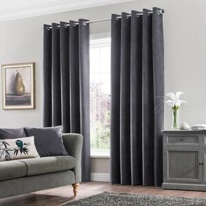 Fairmont Park Erno Sheer Crushed Velvet Eyelet Curtains Charcoal 168 W x 228 D cm Fairmont Park Erno Sheer Crushed Velvet Eyelet Curtains Charcoal 168 W x 228 D cm