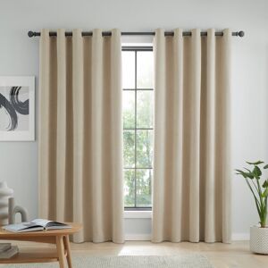 Catherine Lansfield Wilson Blackout Thermal Curtains Beige 168cm Width x 183cm Drop Catherine Lansfield Wilson Blackout Thermal Curtains Beige 168cm Width x 183cm Drop