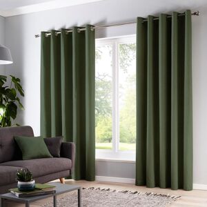 Fusion Cannes 100% Cotton Blackout Eyelet Sliding Panel Pair Green 114.50cm Width x 183cm Drop Fusion Cannes 100% Cotton Blackout Eyelet Sliding Panel Pair Green 114.50cm Width x 183cm Drop